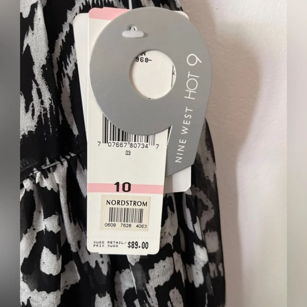 Nine West‎ NWT 100% Silk flowy Midi Skirt 10